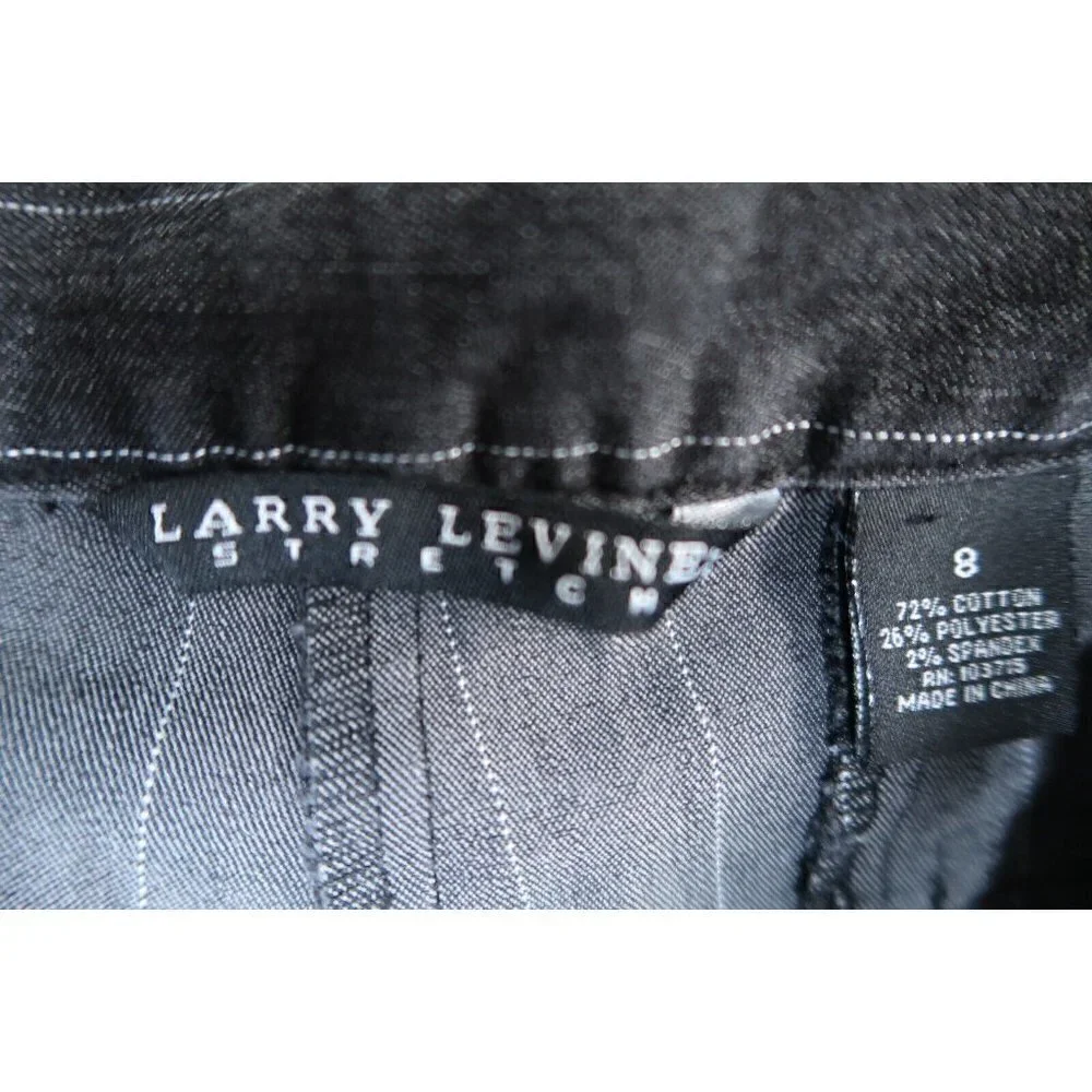 Larry Levine City Shorts Stretch Cotton Charcoal Pin Stripe Womens Size 8 EUC